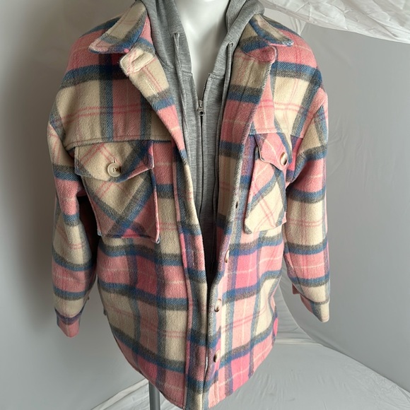 Central Park West Ryder pink blue gray plaid dickie jacket - Picture 2 of 13